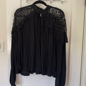Free people open shoulder long sleeve top